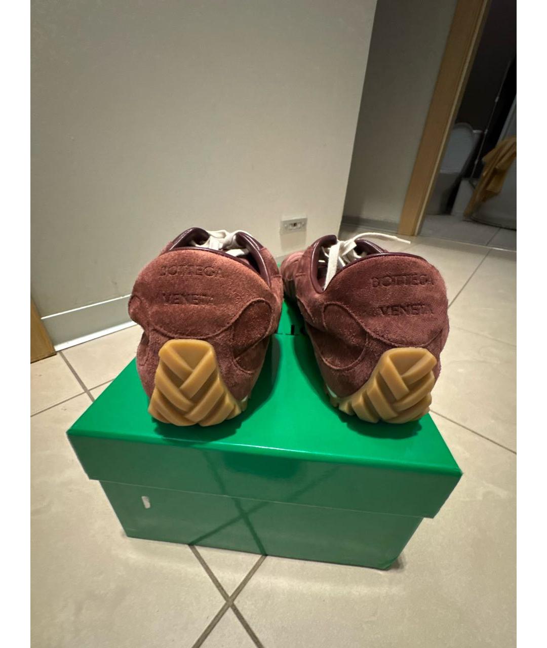BOTTEGA VENETA Бордовые замшевые кеды, фото 6