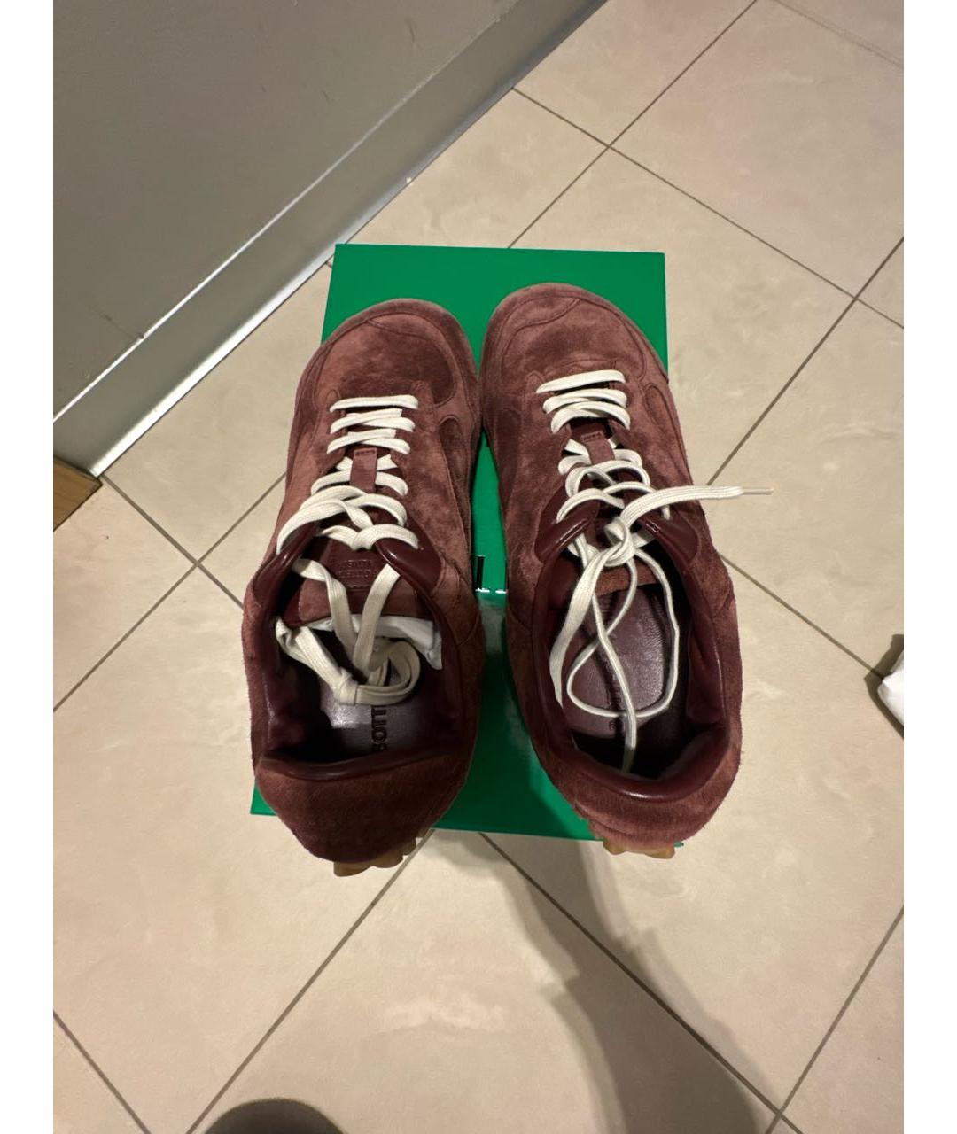 BOTTEGA VENETA Бордовые замшевые кеды, фото 2