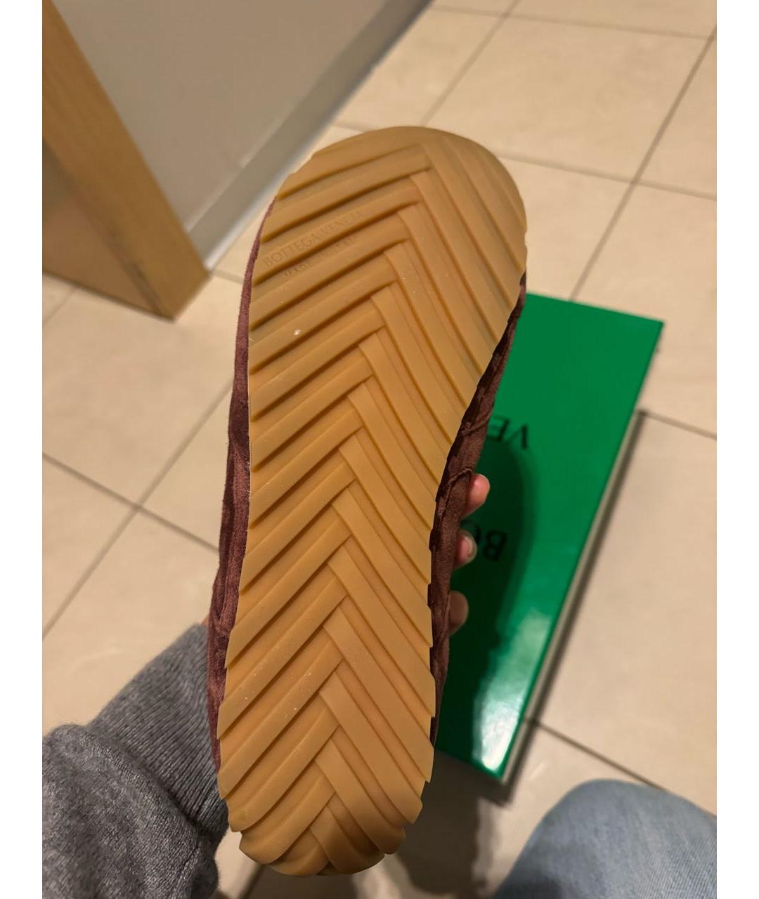 BOTTEGA VENETA Бордовые замшевые кеды, фото 4