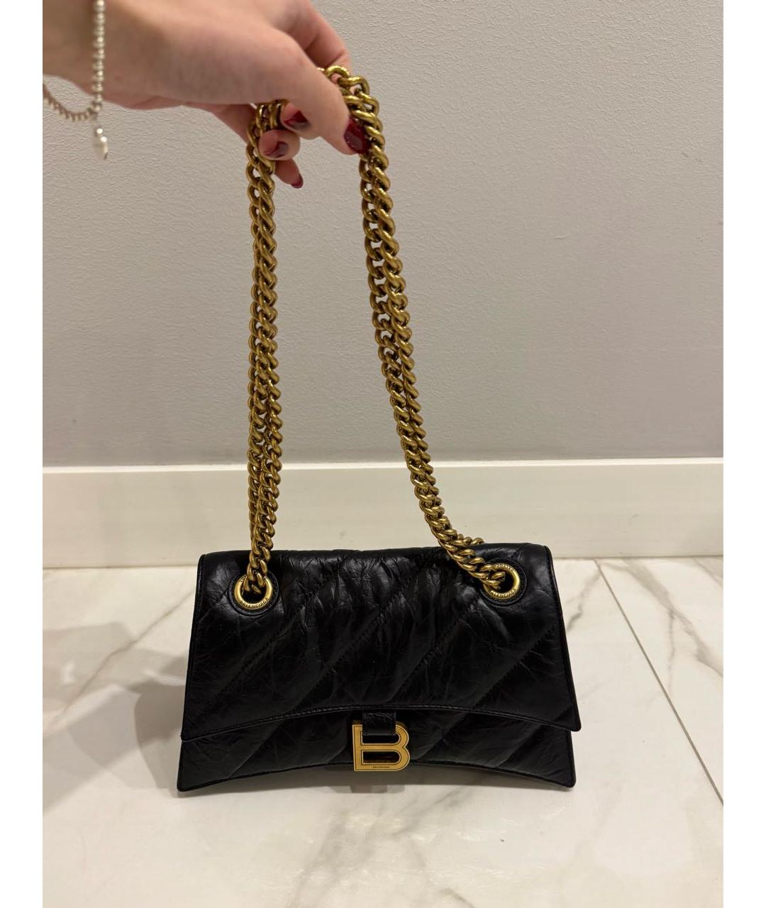 BALENCIAGA Черная кожаная сумка через плечо, фото 2