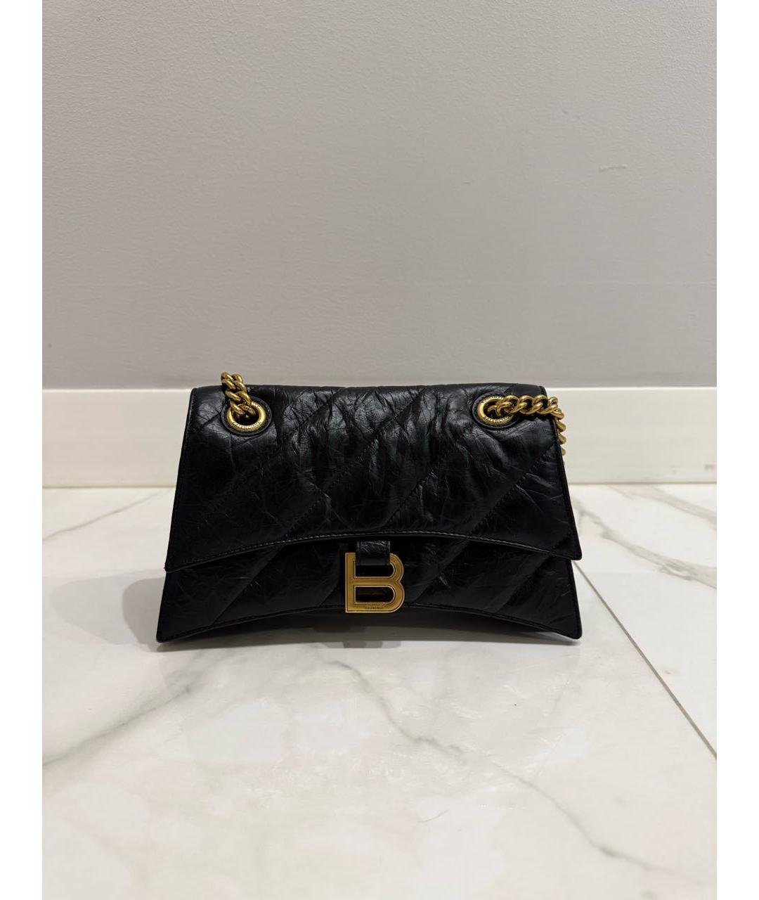 BALENCIAGA Черная кожаная сумка через плечо, фото 7