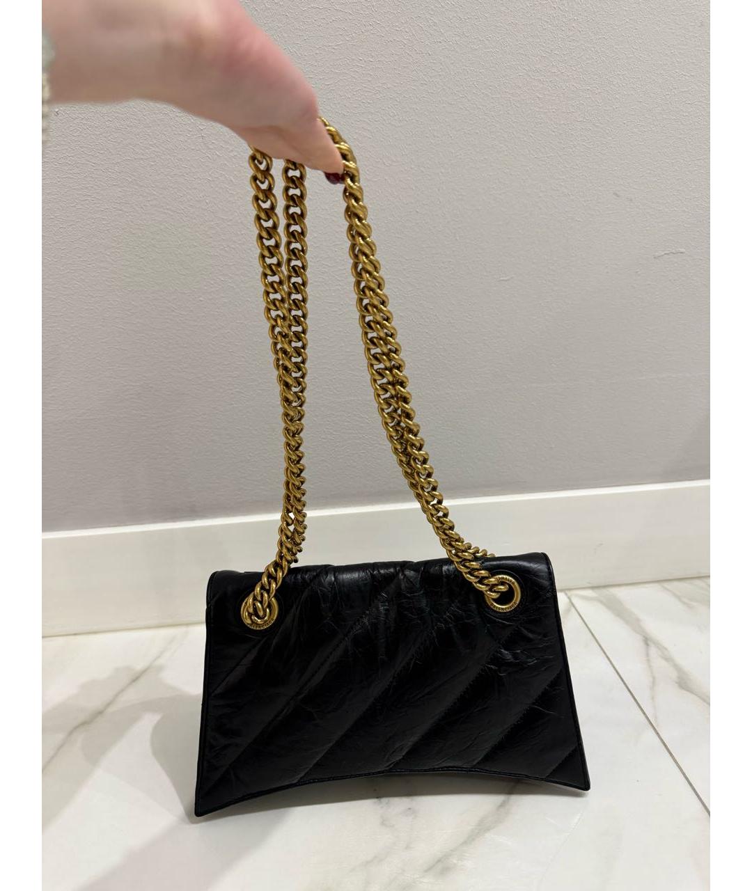 BALENCIAGA Черная кожаная сумка через плечо, фото 3