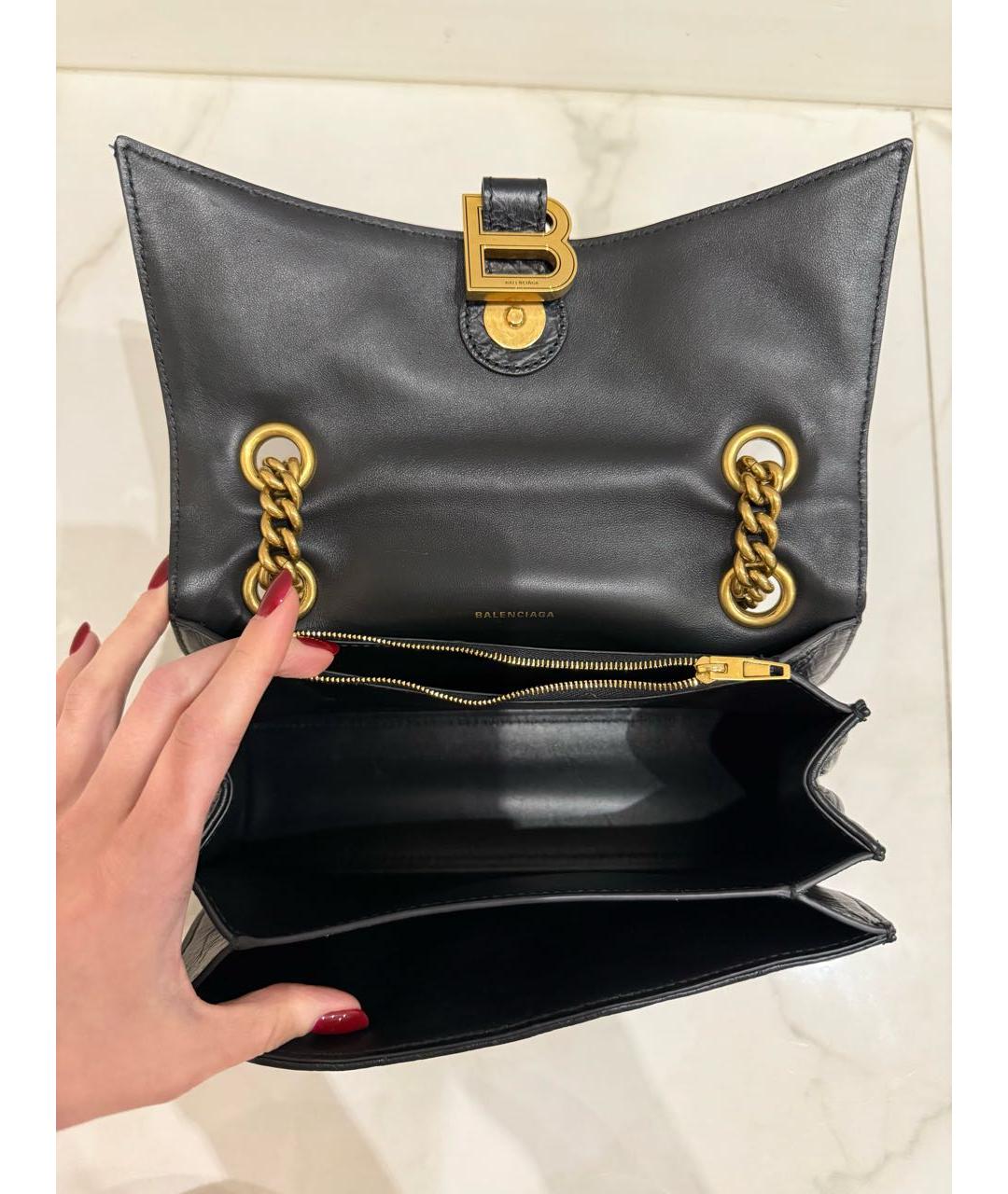 BALENCIAGA Черная кожаная сумка через плечо, фото 4