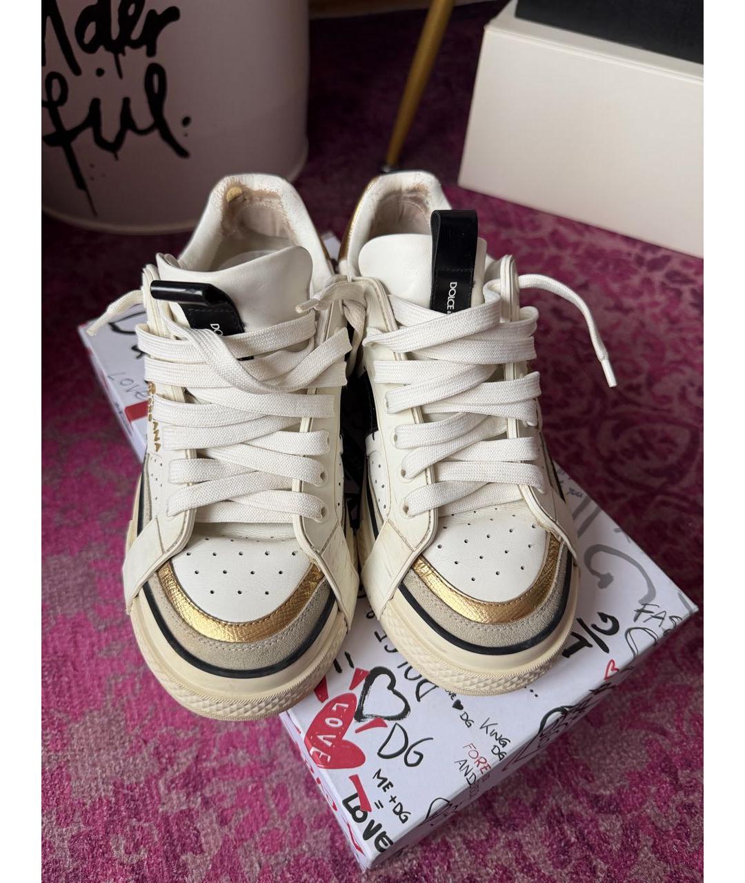 DOLCE&GABBANA Мульти кожаные кеды, фото 2