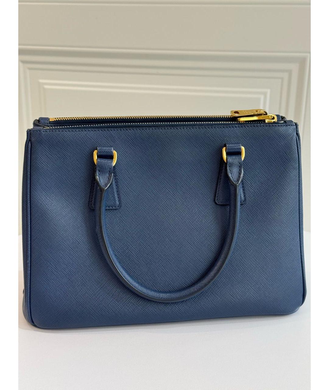 PRADA Синяя кожаная сумка с короткими ручками, фото 2