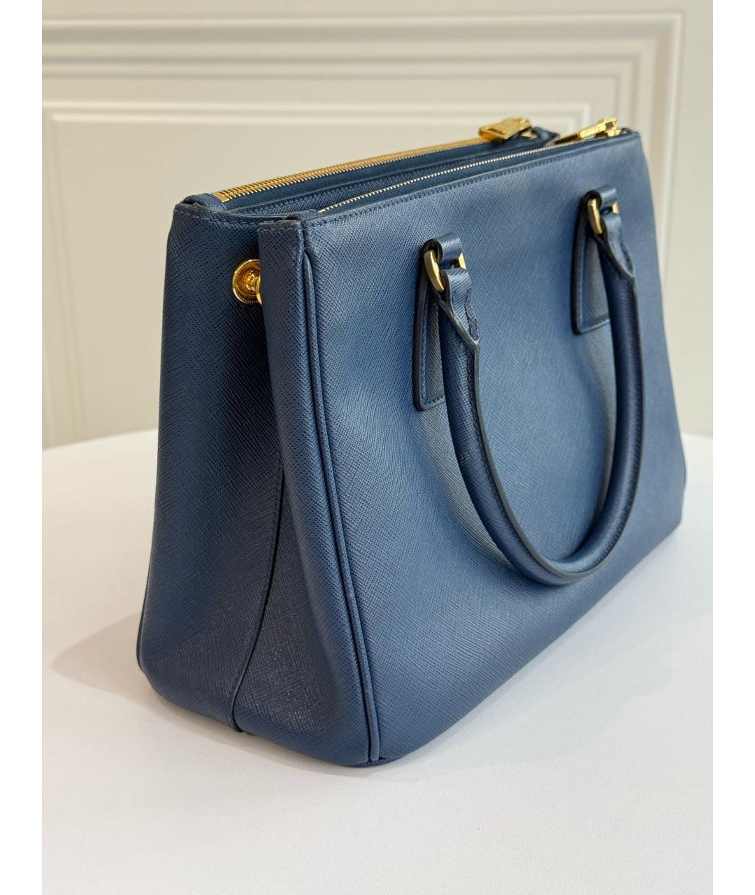 PRADA Синяя кожаная сумка с короткими ручками, фото 3