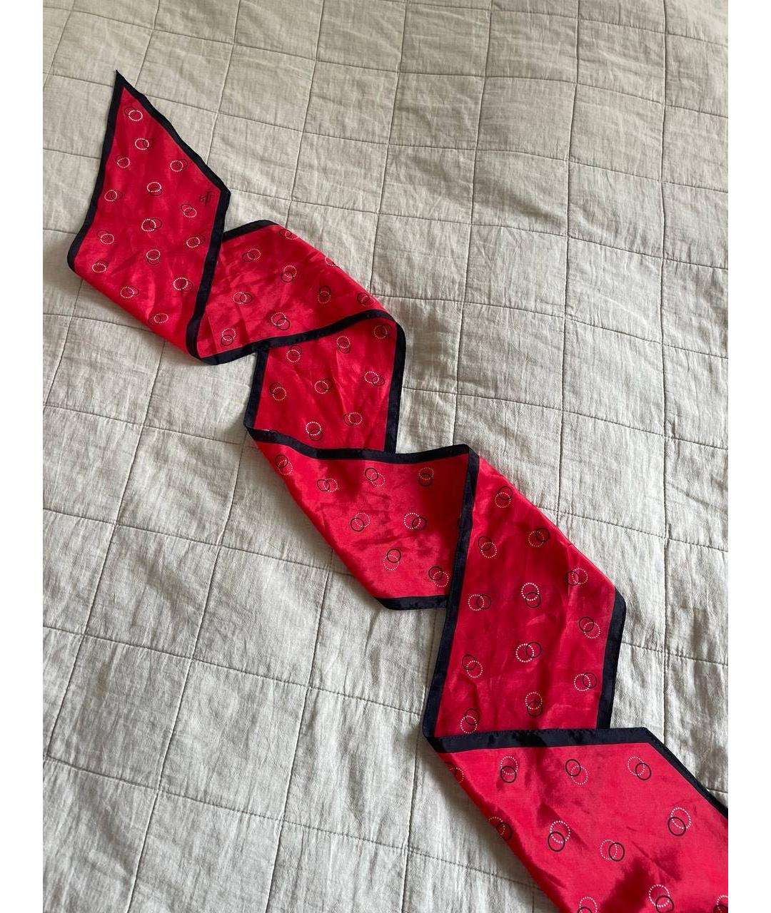 RALPH LAUREN Красный шелковый шарф, фото 4