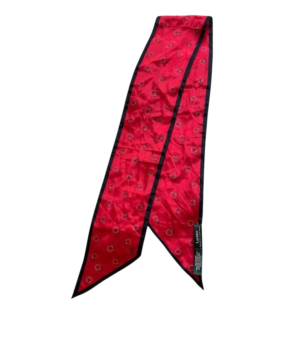 RALPH LAUREN Красный шелковый шарф, фото 1