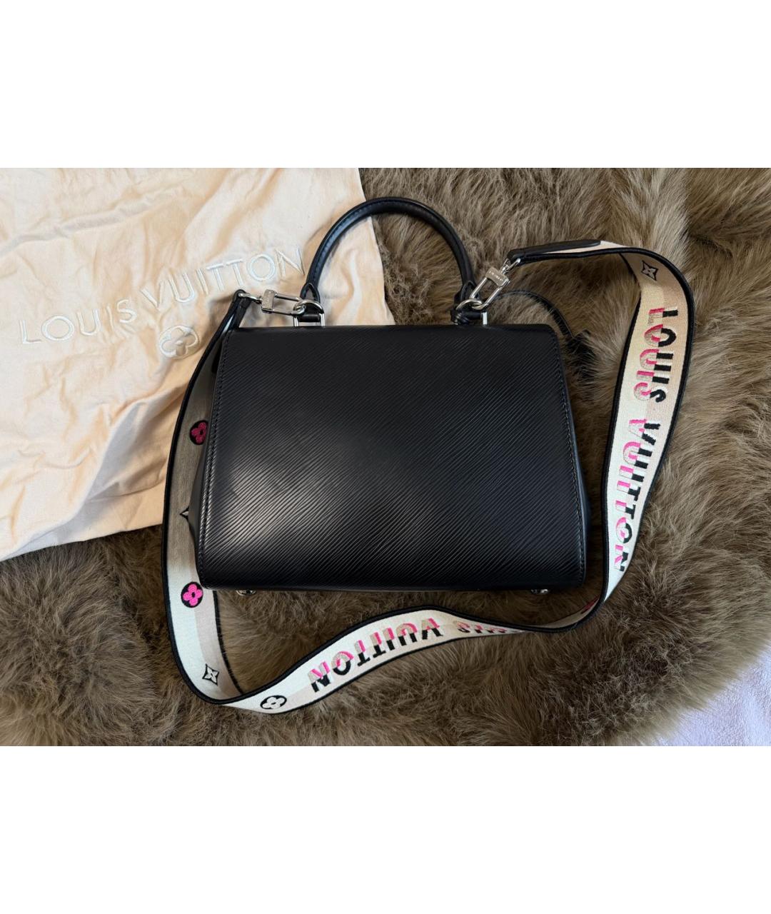 LOUIS VUITTON Черная кожаная сумка через плечо, фото 3