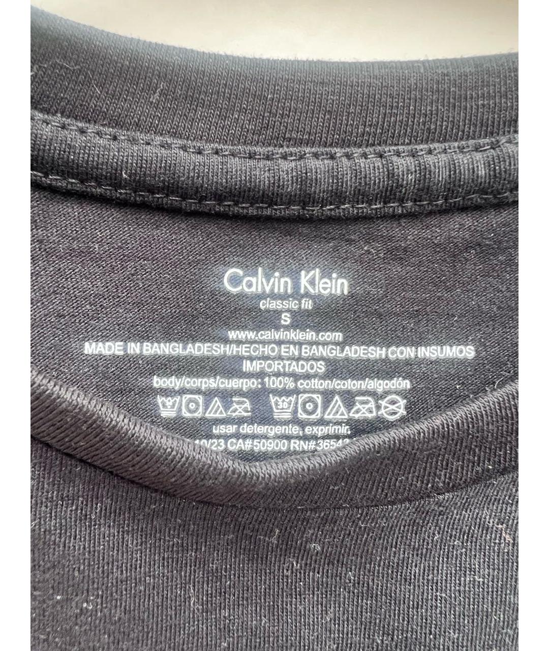 CALVIN KLEIN Черная хлопковая футболка, фото 3