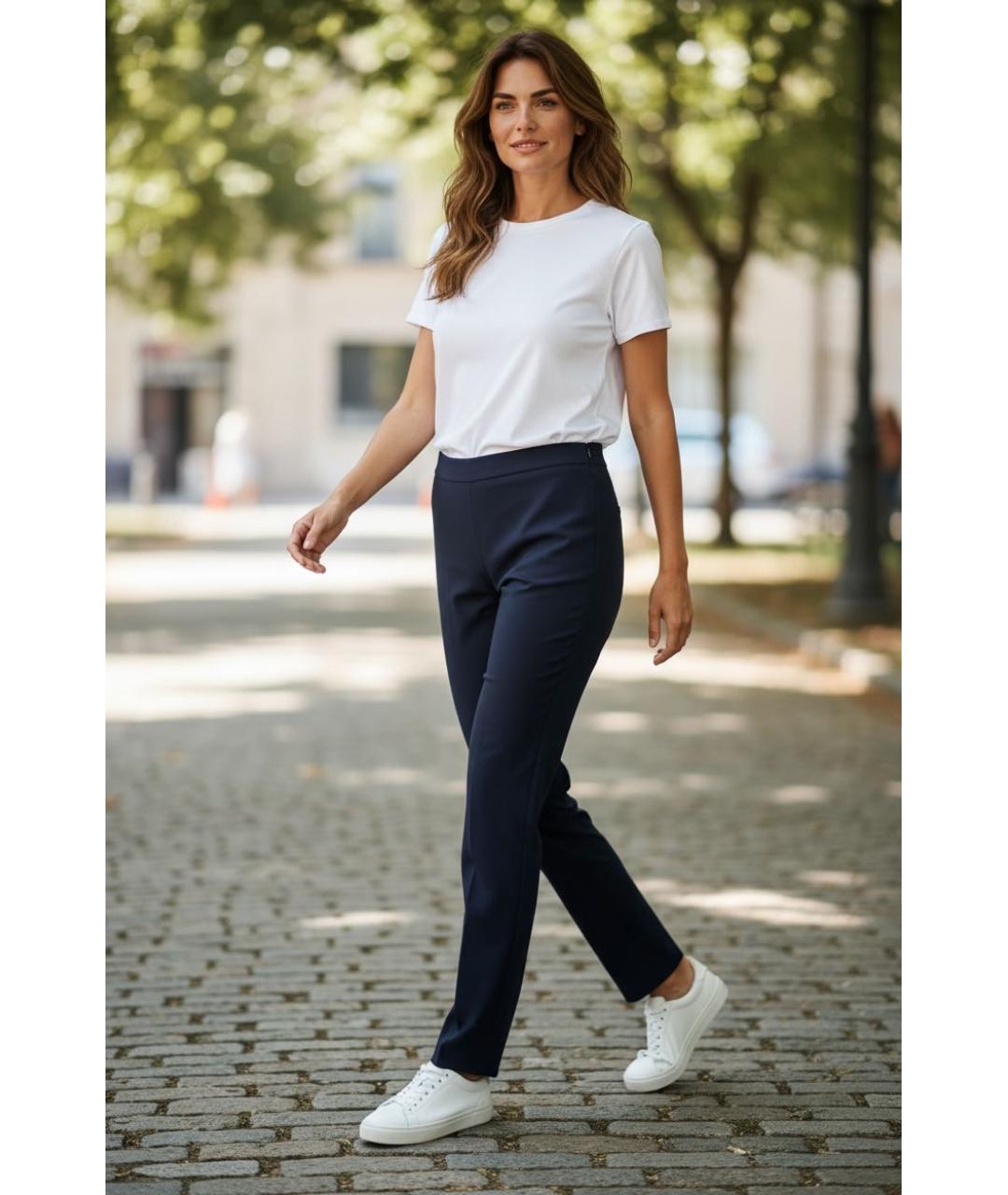 DKNY Темно-синие брюки узкие, фото 3