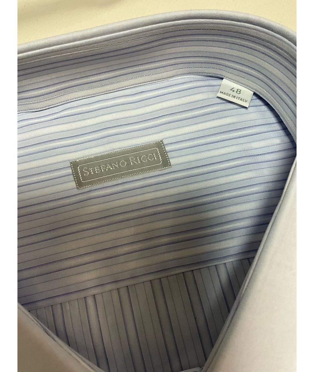 STEFANO RICCI Голубая хлопковая классическая рубашка, фото 5