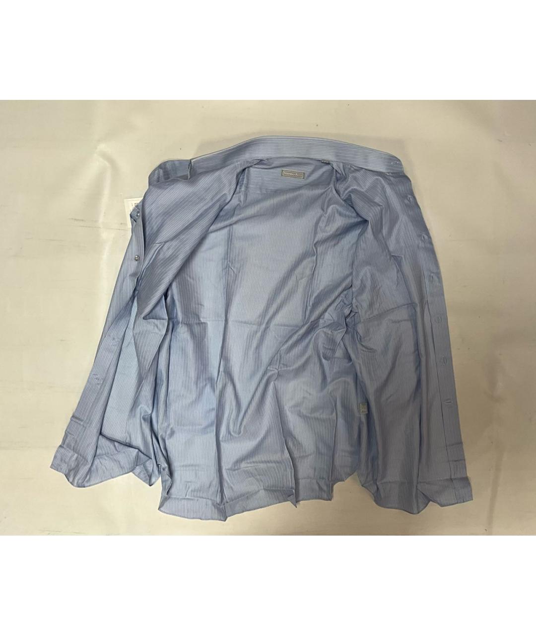 STEFANO RICCI Голубая хлопковая классическая рубашка, фото 2