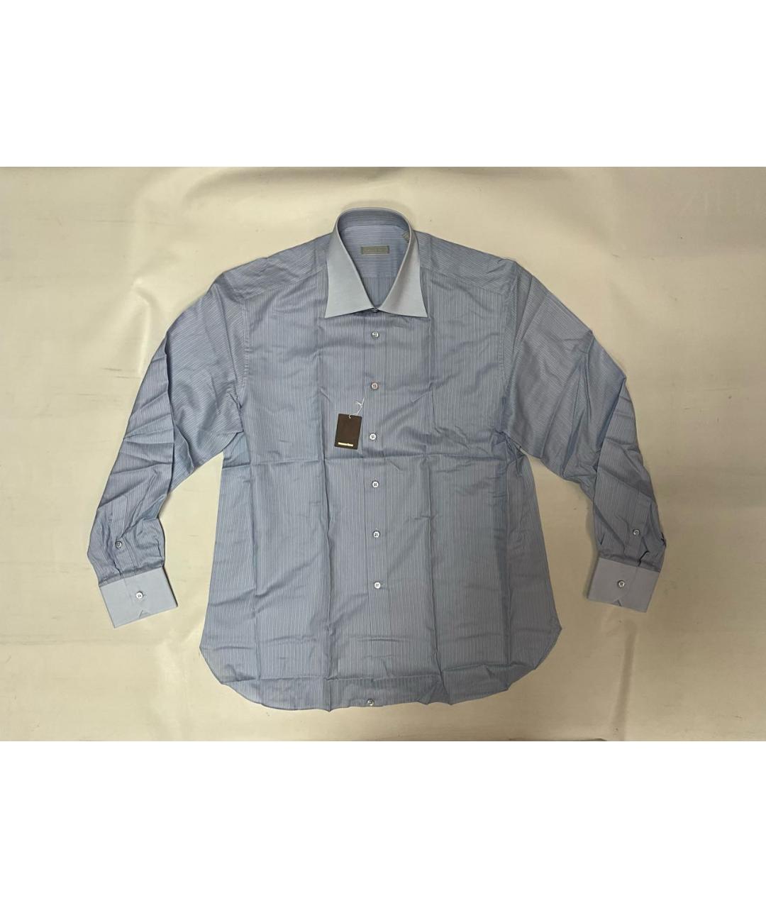 STEFANO RICCI Голубая хлопковая классическая рубашка, фото 7