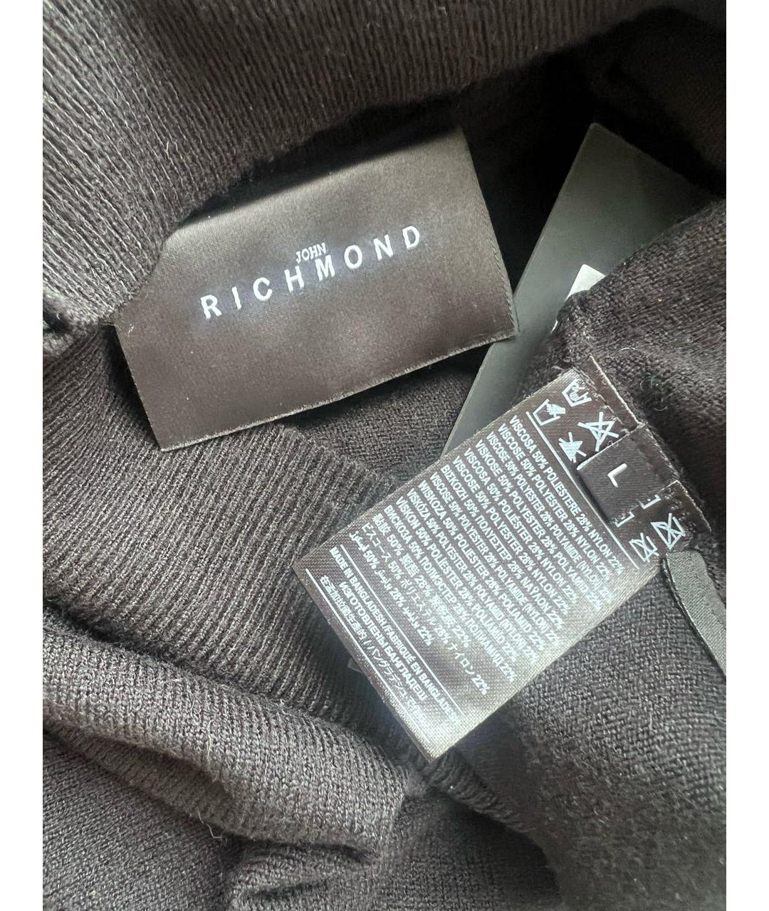 JOHN RICHMOND Черный вискозный джемпер / свитер, фото 3