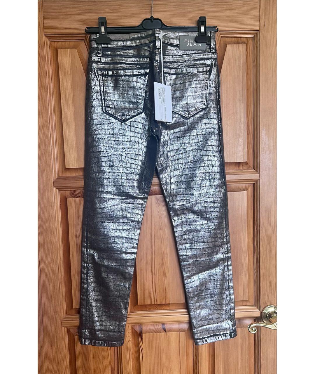 PINKO Серые хлопковые джинсы слим, фото 2