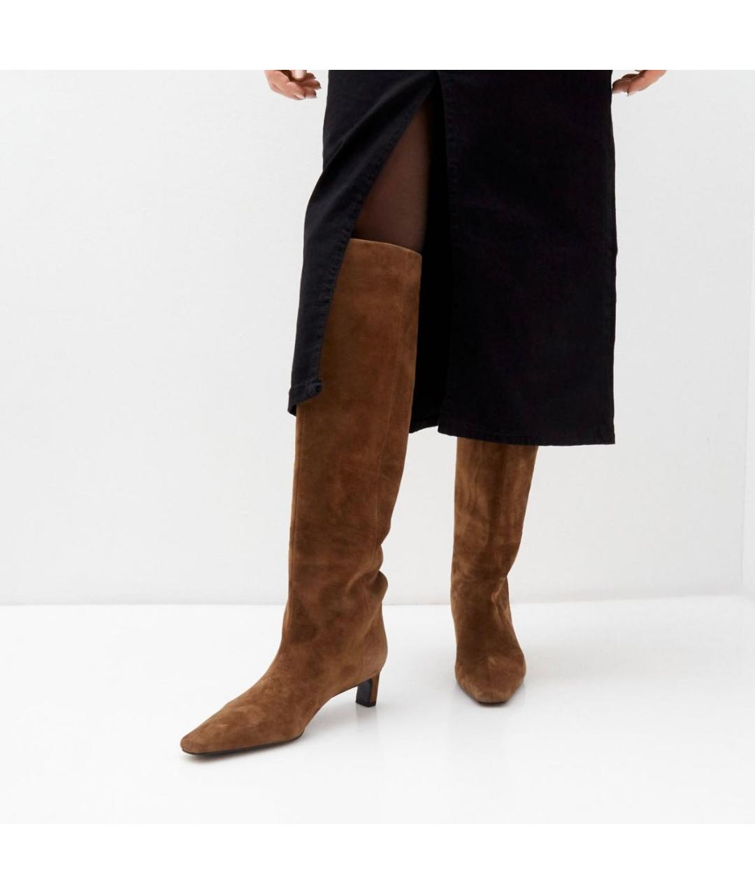 12 STOREEZ Коричневые замшевые сапоги, фото 2