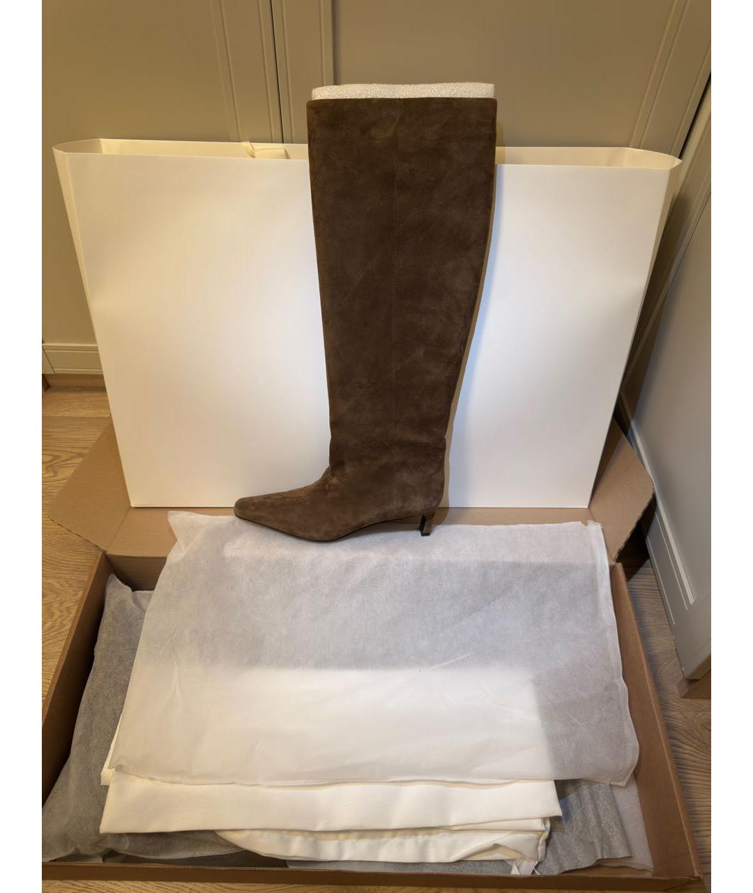 12 STOREEZ Коричневые замшевые сапоги, фото 5