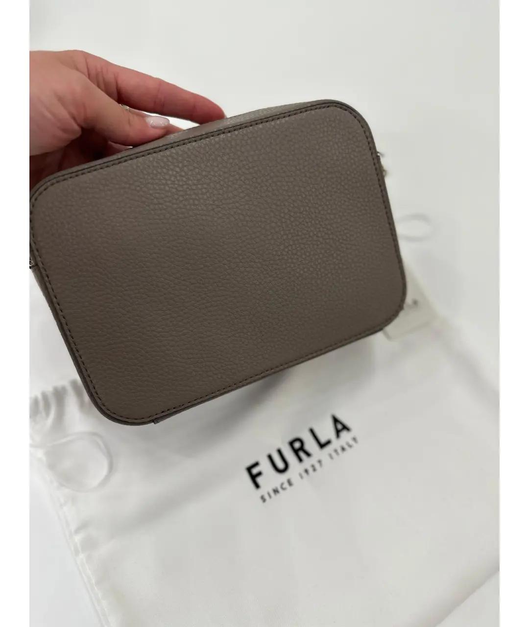 FURLA Серая кожаная сумка через плечо, фото 6