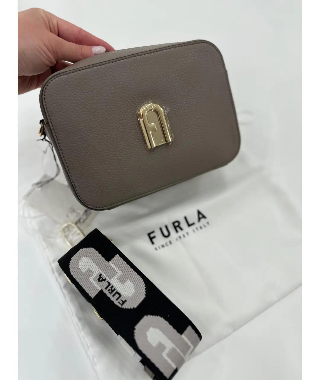 FURLA Серая кожаная сумка через плечо, фото 2