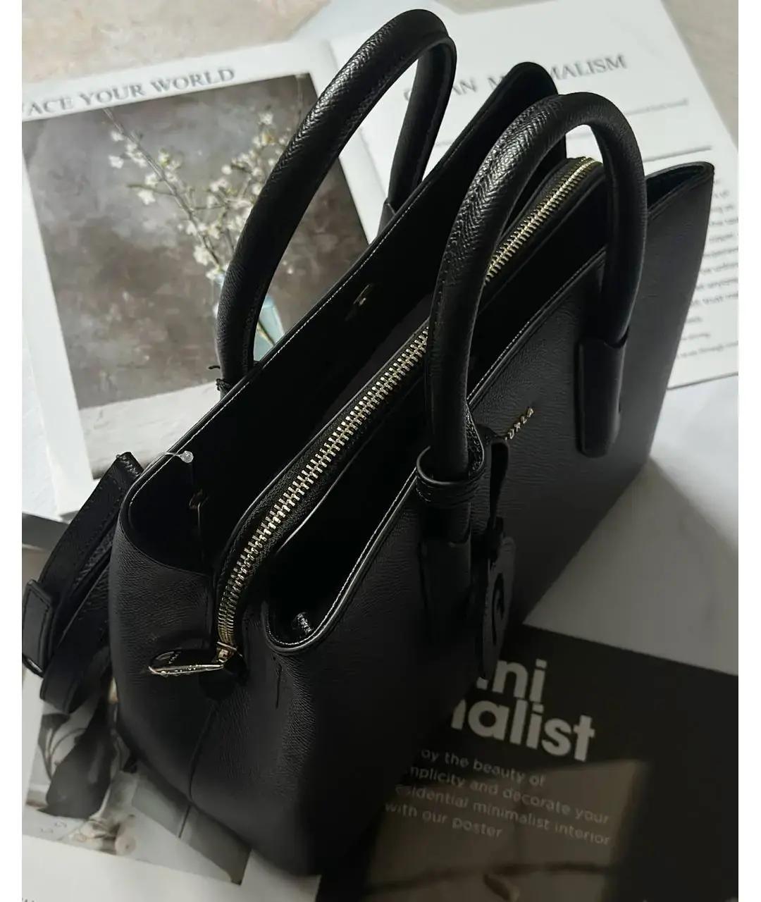 FURLA Черная кожаная сумка с короткими ручками, фото 6