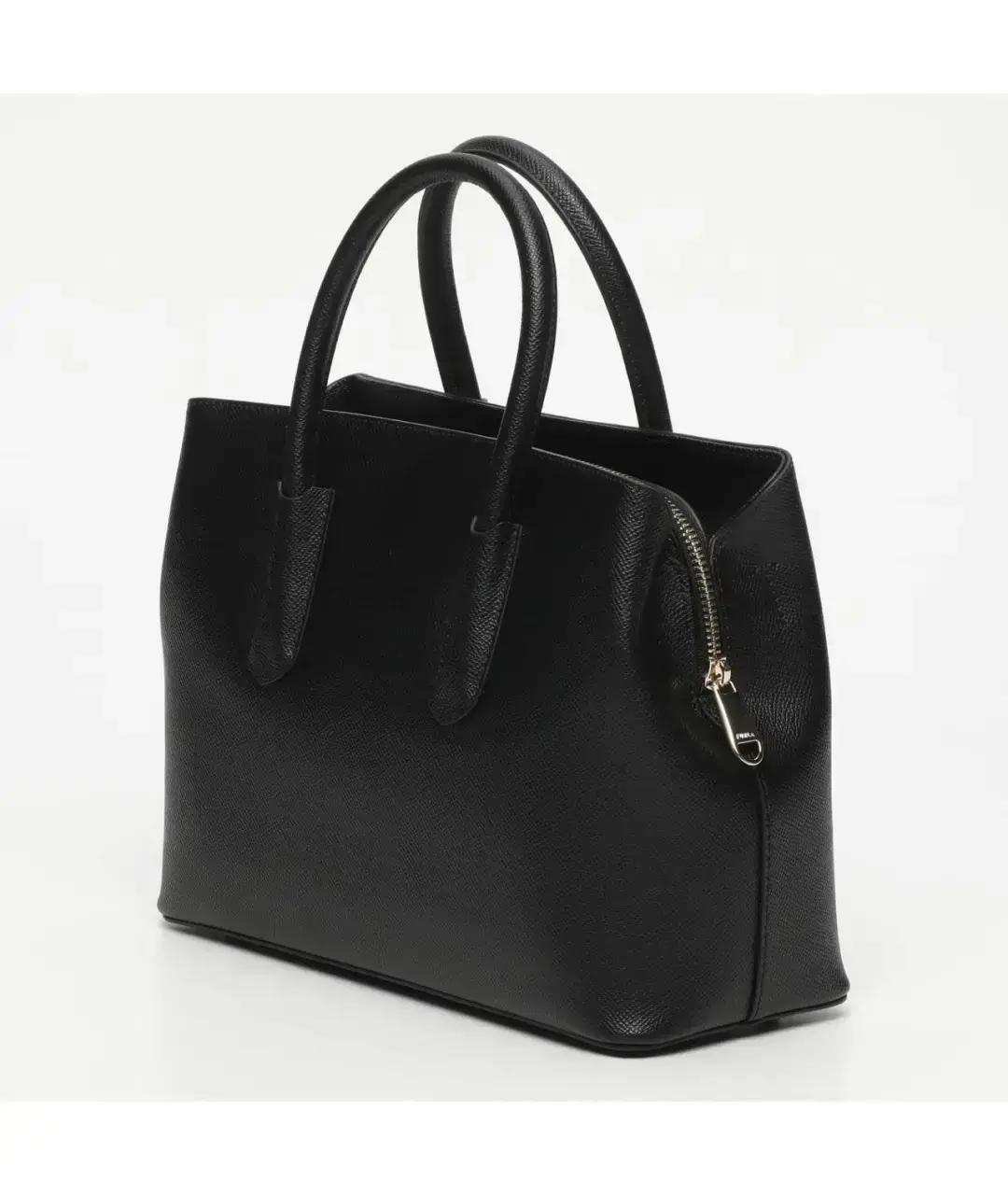 FURLA Черная кожаная сумка с короткими ручками, фото 2