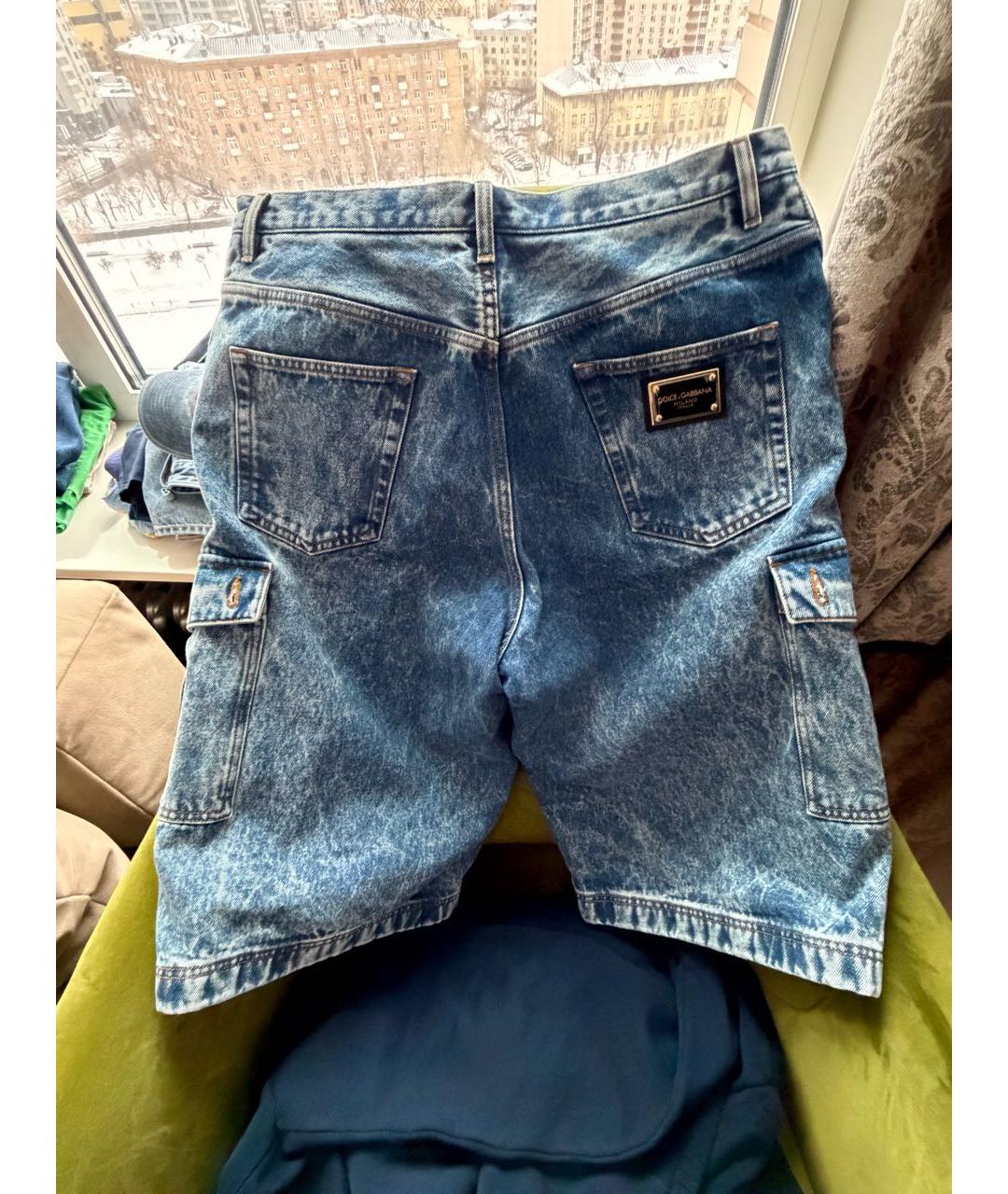 DOLCE&GABBANA Синие деним шорты, фото 2