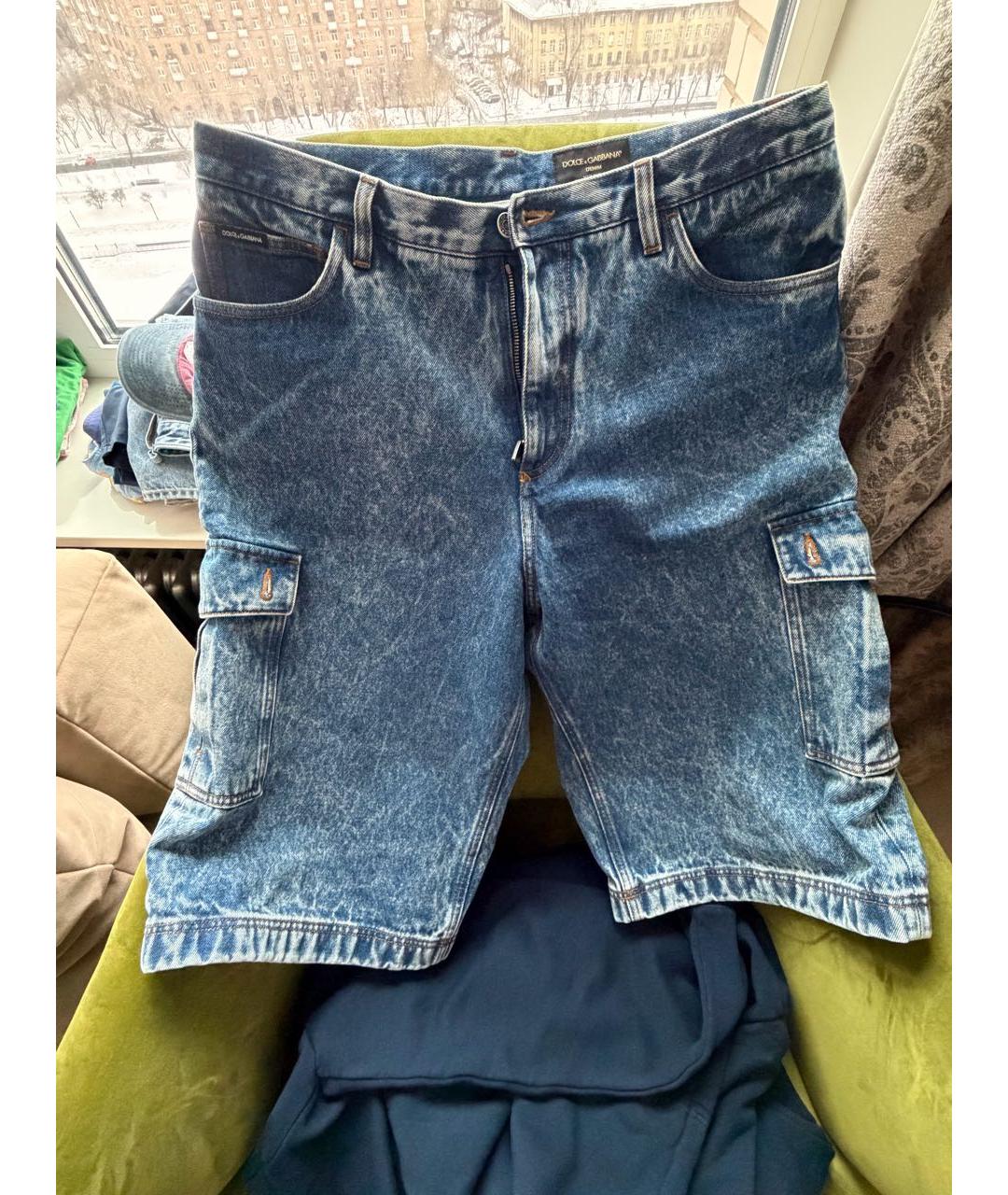 DOLCE&GABBANA Синие деним шорты, фото 5