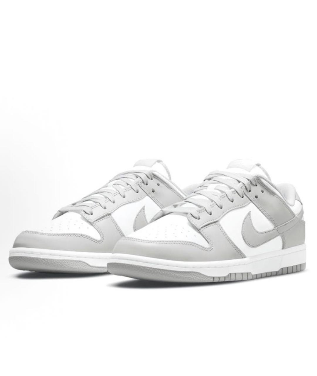 NIKE Серые кожаные низкие кроссовки / кеды, фото 3