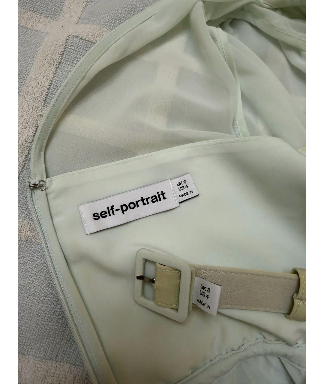 SELF-PORTRAIT Салатовыое полиэстеровое вечернее платье, фото 5