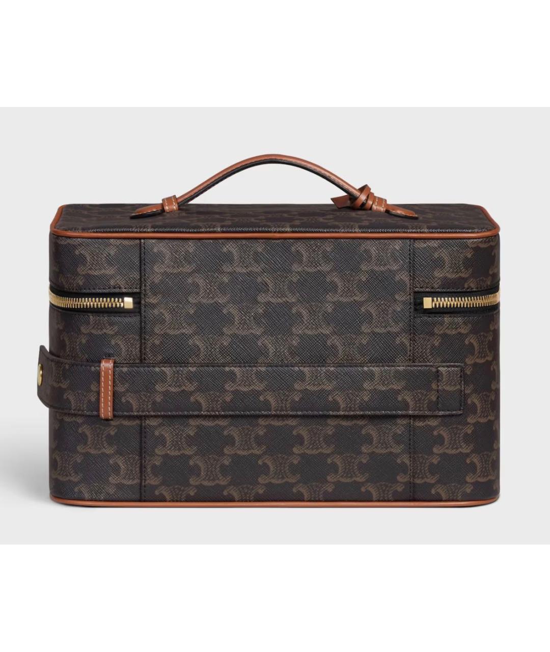 CELINE Коричневая кожаная косметичка, фото 3