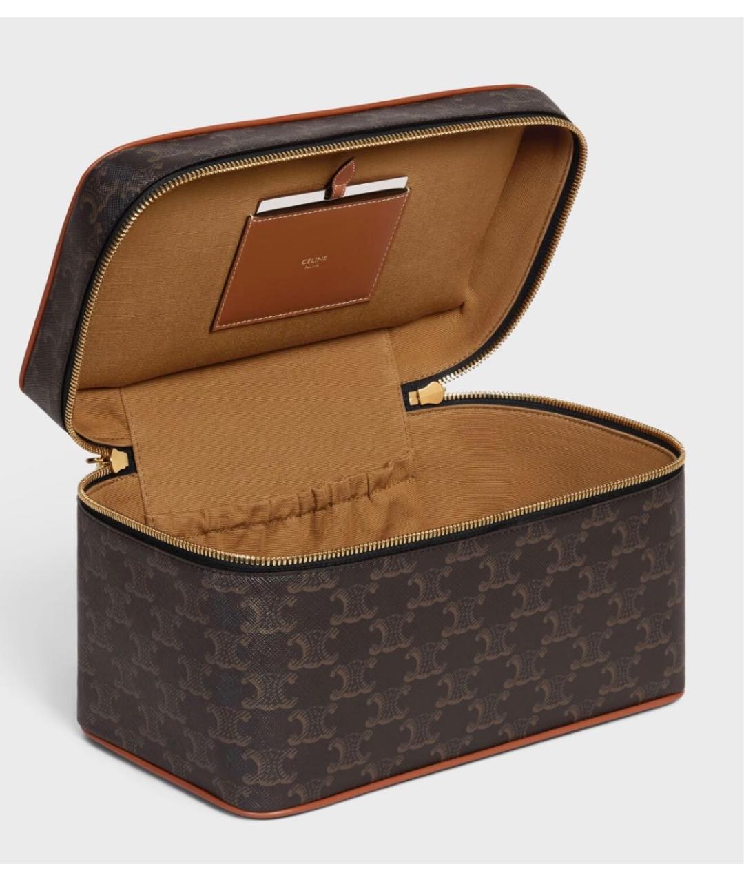 CELINE Коричневая кожаная косметичка, фото 2