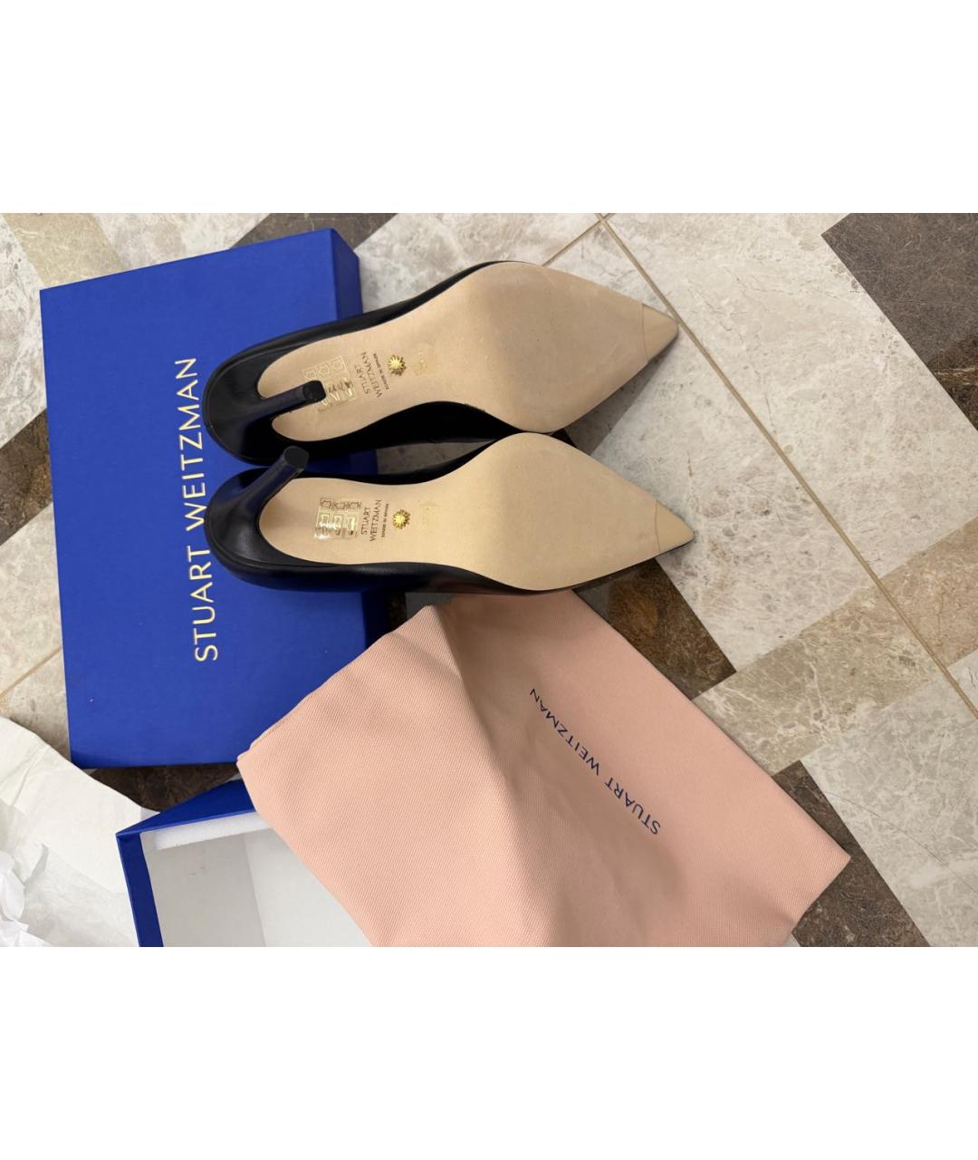 STUART WEITZMAN Черные кожаные туфли, фото 5
