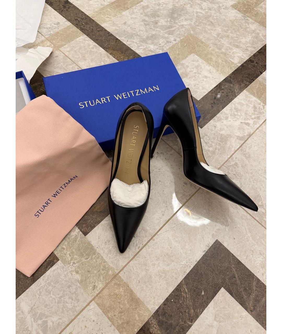 STUART WEITZMAN Черные кожаные туфли, фото 4