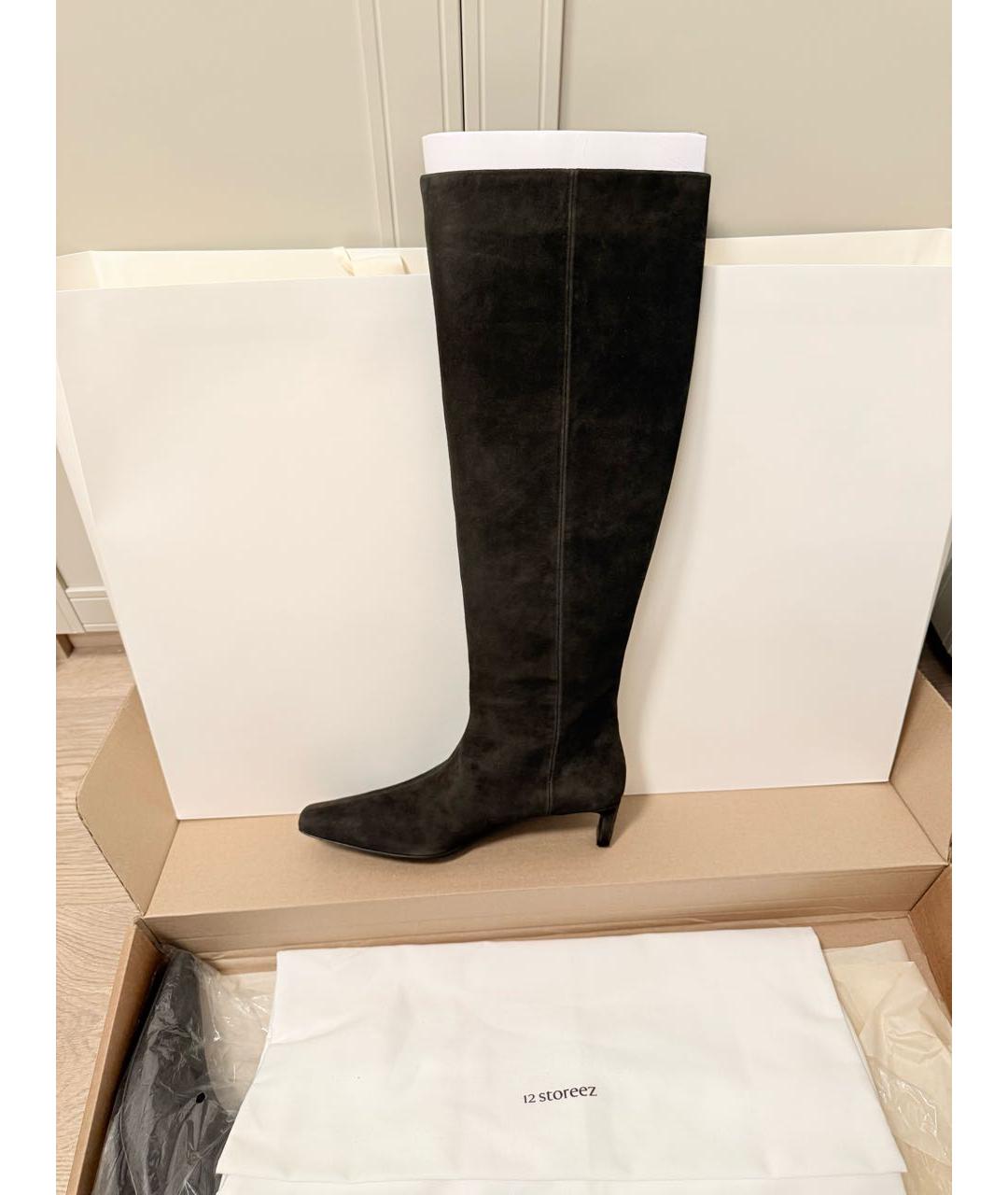 12 STOREEZ Хаки замшевые сапоги, фото 5