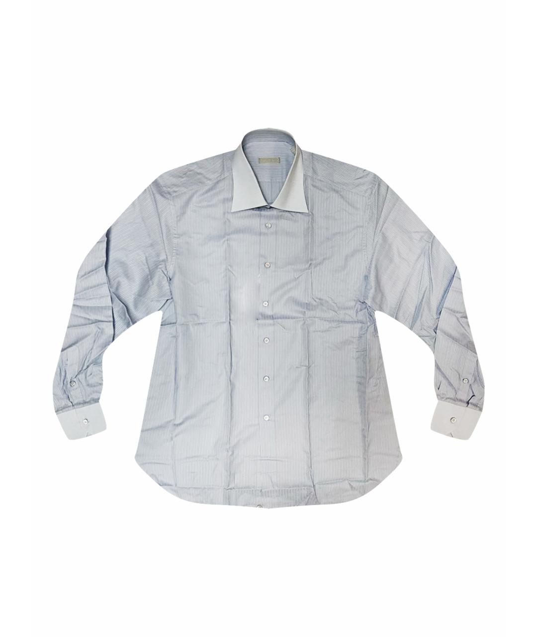 STEFANO RICCI Голубая хлопковая классическая рубашка, фото 1