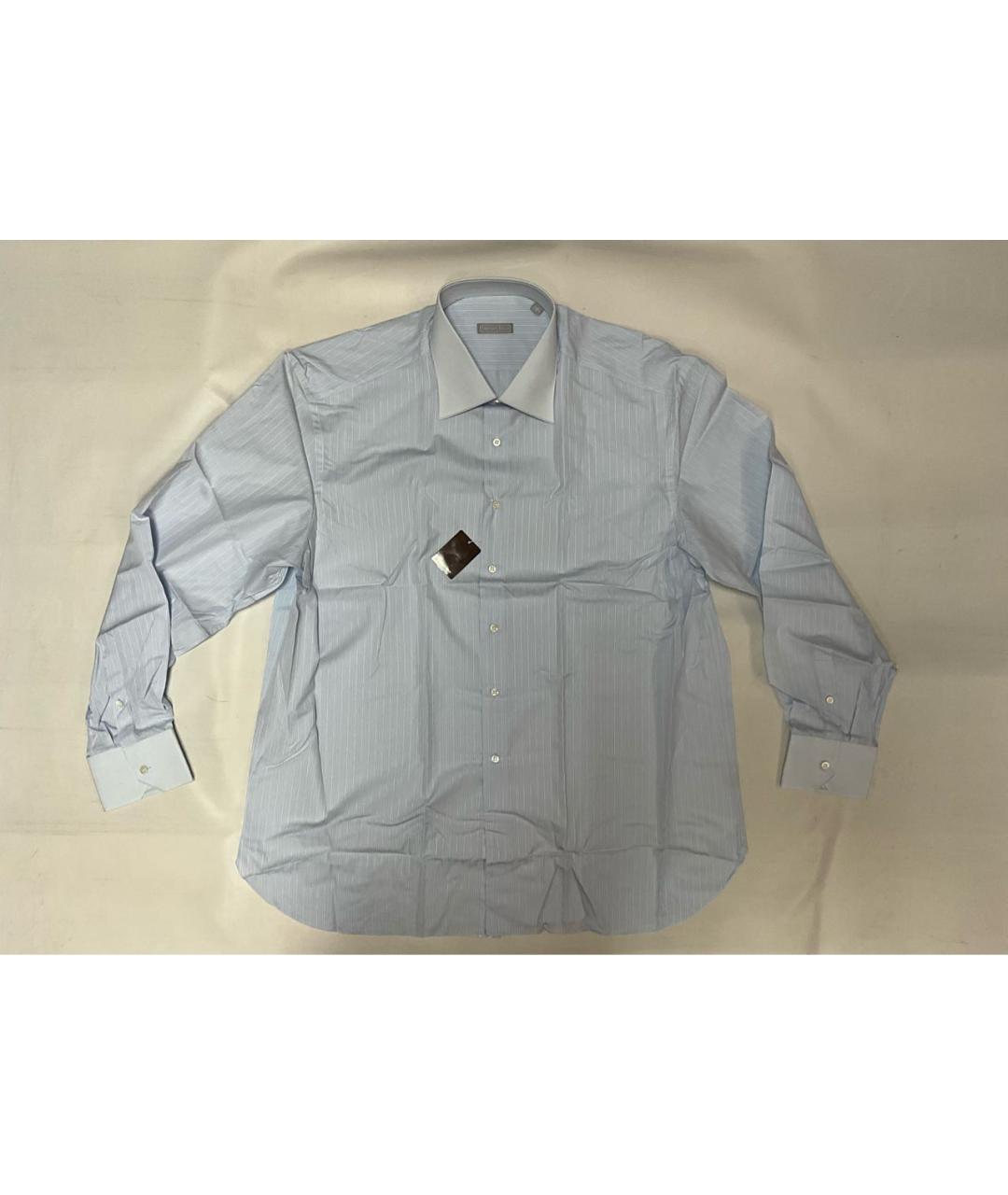 STEFANO RICCI Голубая хлопковая классическая рубашка, фото 8
