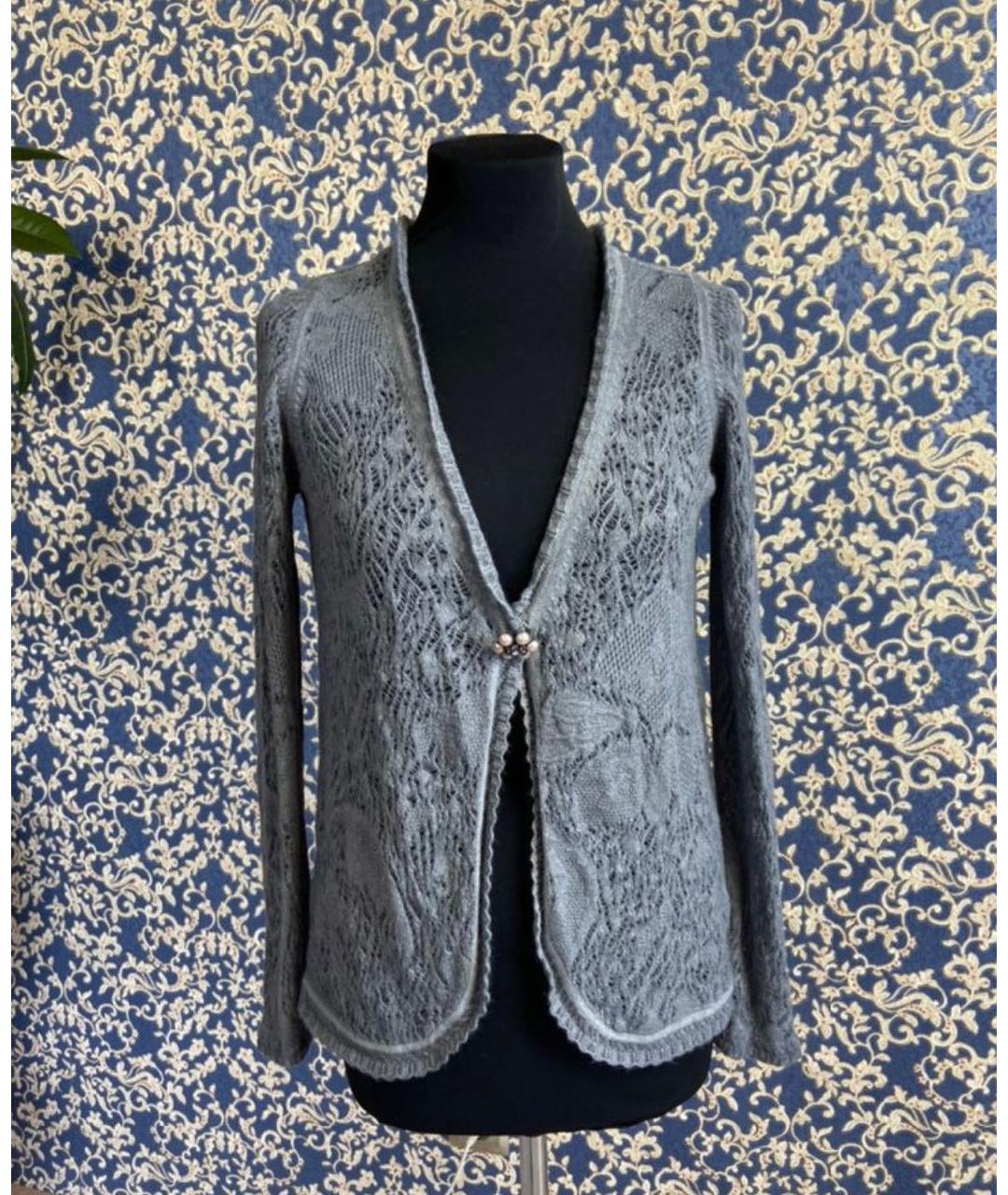 ERMANNO SCERVINO Серый шерстяной кардиган, фото 9