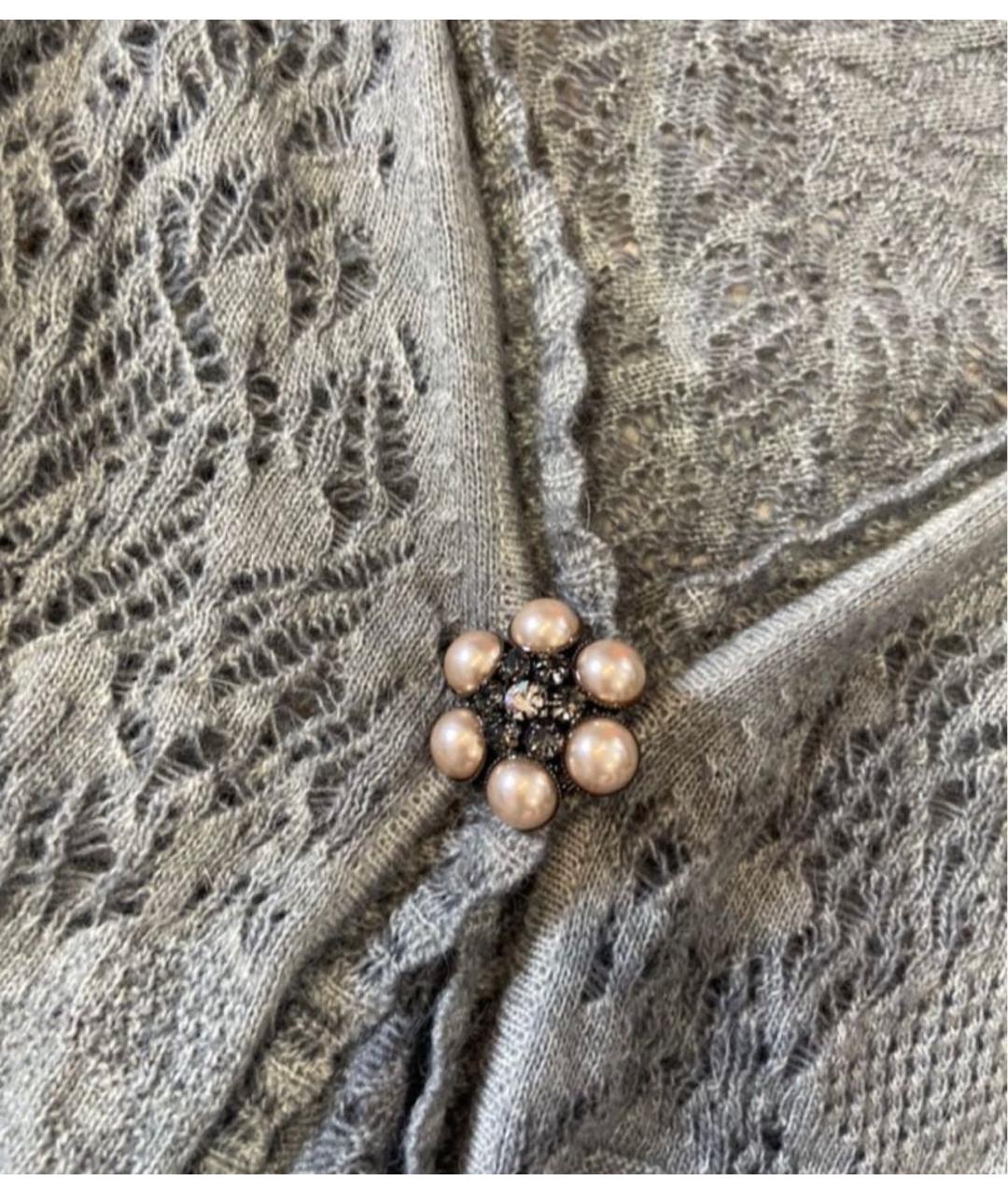 ERMANNO SCERVINO Серый шерстяной кардиган, фото 4