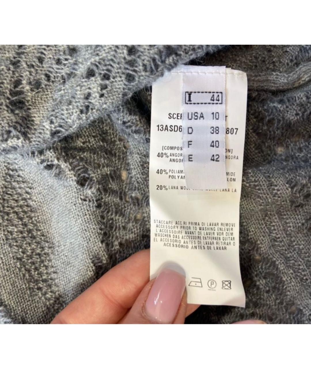 ERMANNO SCERVINO Серый шерстяной кардиган, фото 8