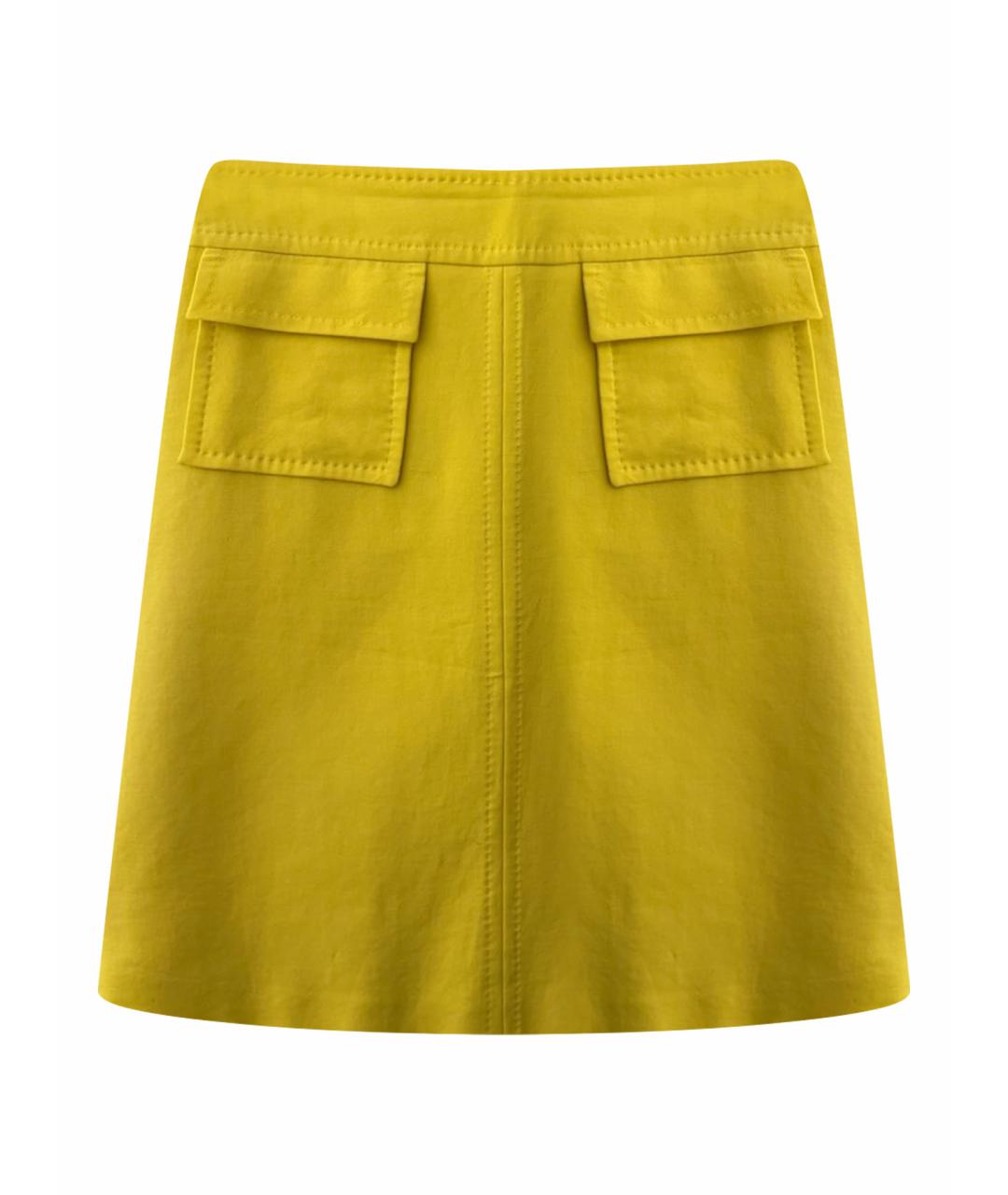 ESCADA Желтая хлопковая юбка миди, фото 1