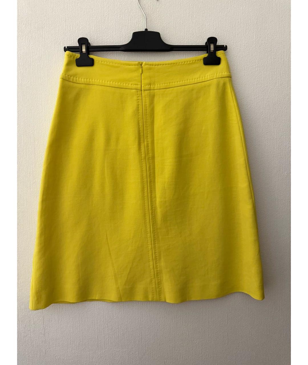 ESCADA Желтая хлопковая юбка миди, фото 2