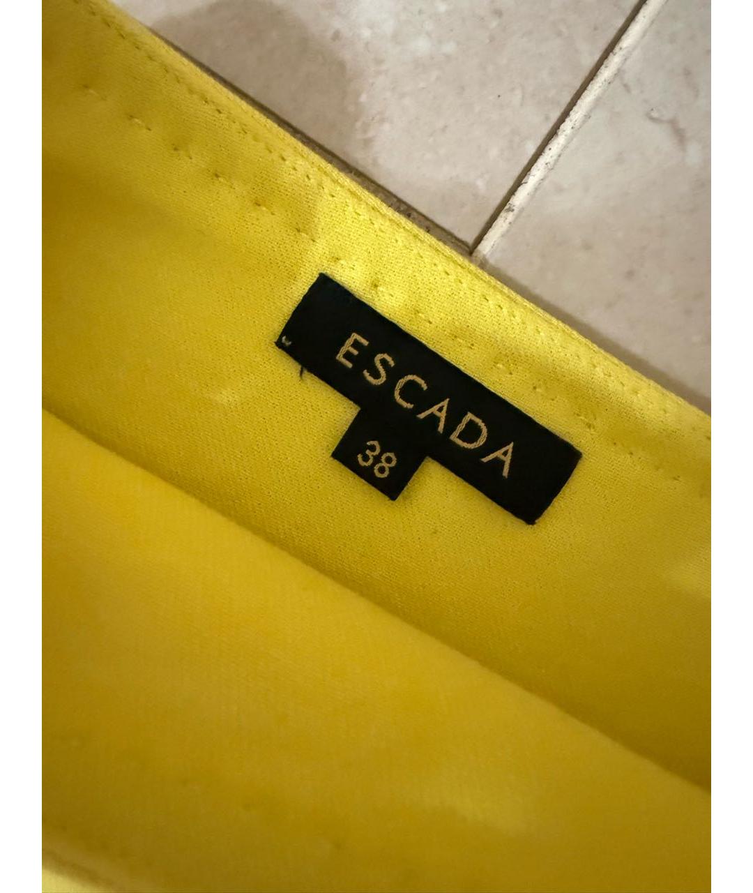 ESCADA Желтая хлопковая юбка миди, фото 4