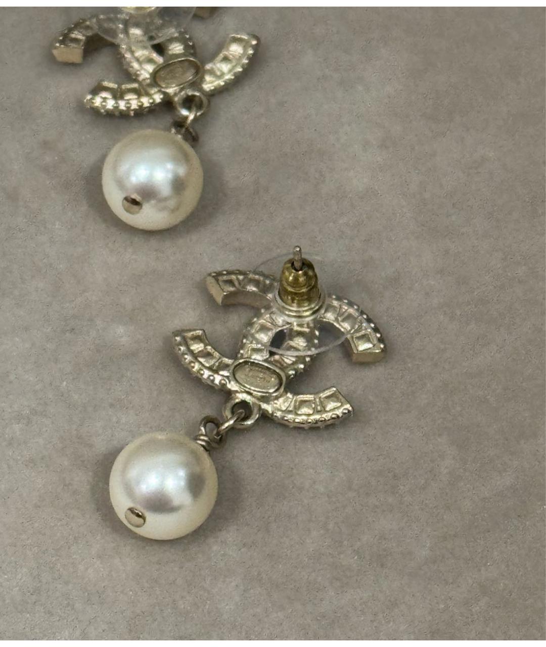 CHANEL Золотые металлические серьги, фото 3