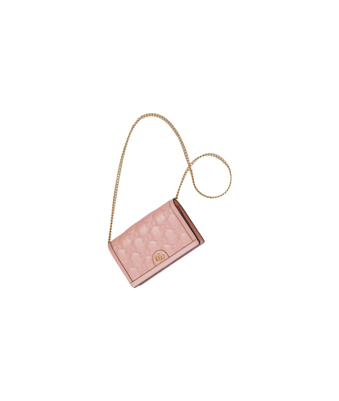 GUCCI Розовый кожаный кошелек, фото 3