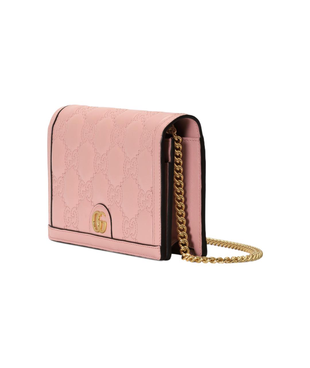 GUCCI Розовый кожаный кошелек, фото 2