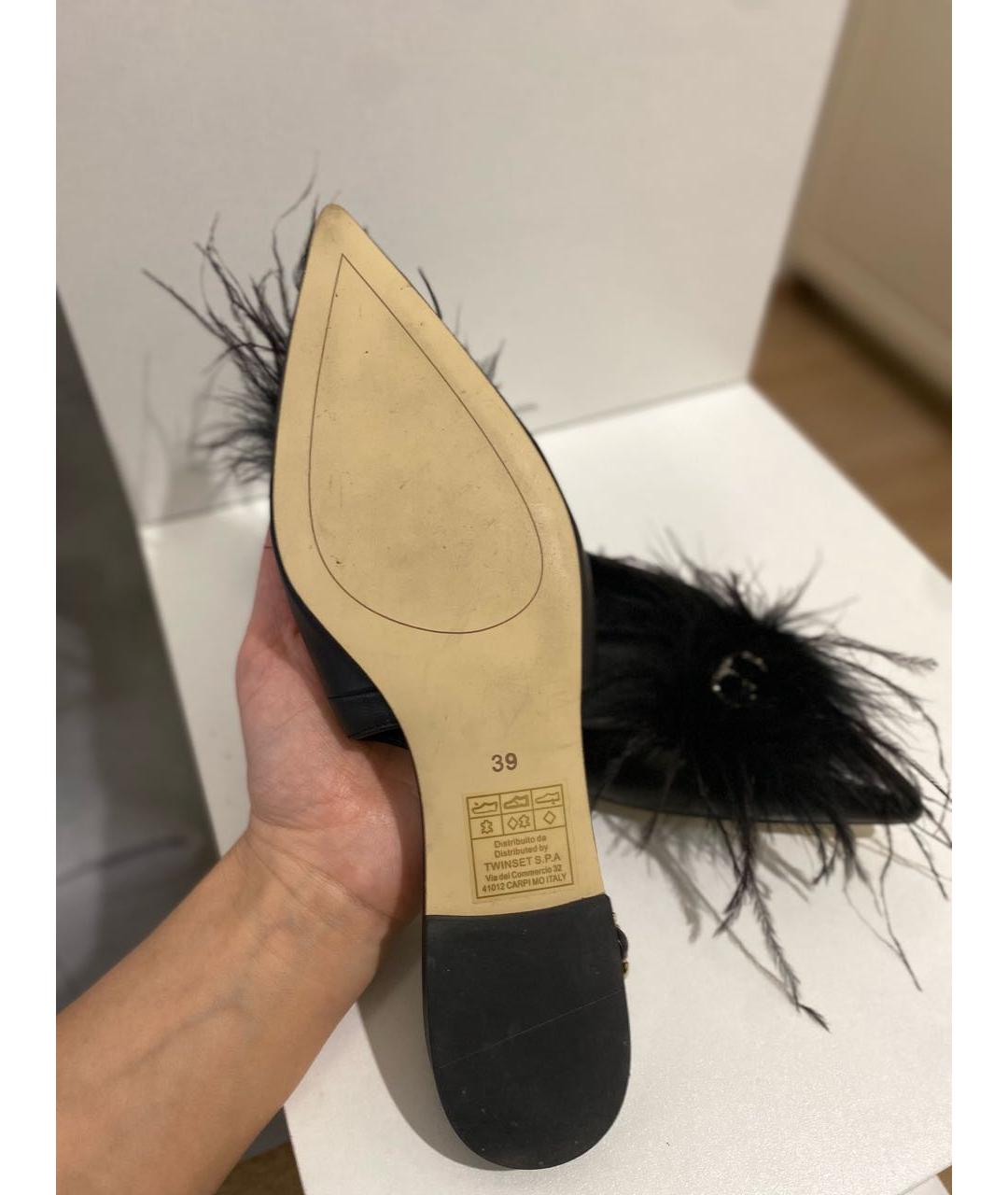 TWIN-SET Черные кожаные балетки, фото 4
