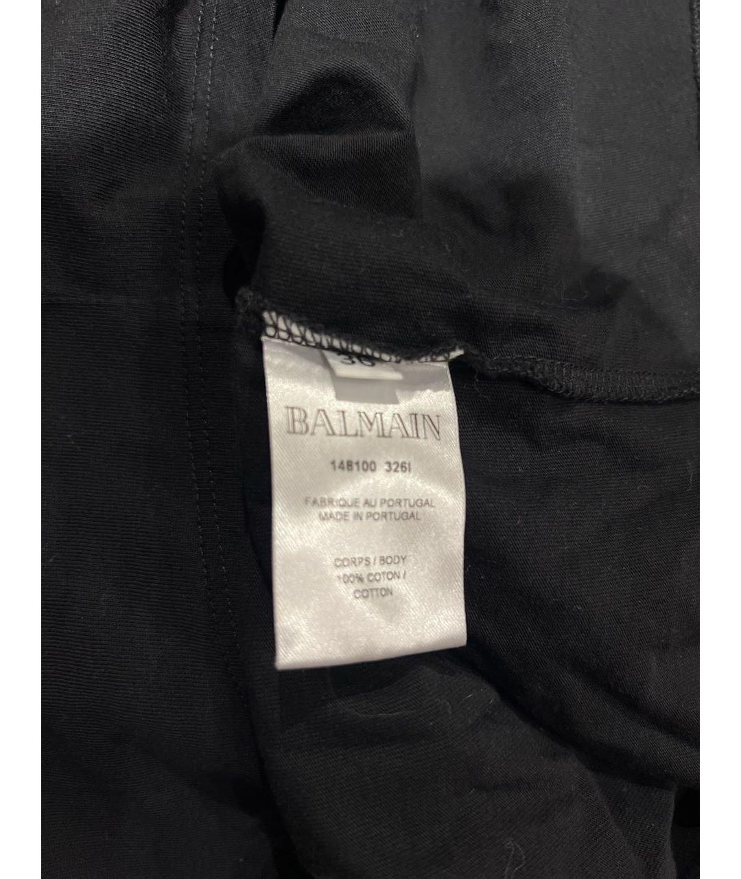 BALMAIN Черная хлопковая футболка, фото 6