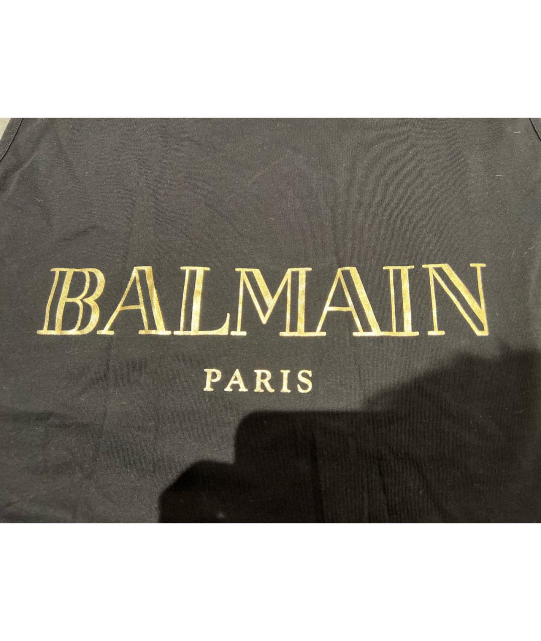 BALMAIN Черная хлопковая футболка, фото 5