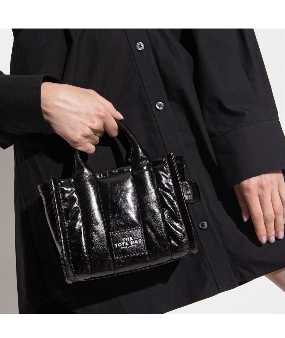 MARC JACOBS Черная сумка через плечо из лакированной кожи, фото 5